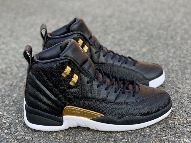 HYPE Air 'Reptile' Black 12 Retro Jordan AO6068-007 Gold-White Metallic 0712